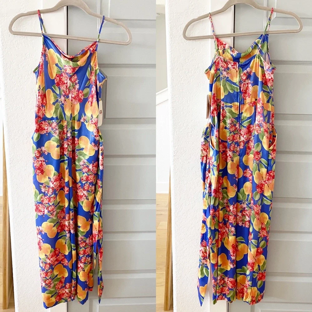 NWT GB Girls Pear Fruit Tie Waist Jumpsuit - Picture 2 of 5